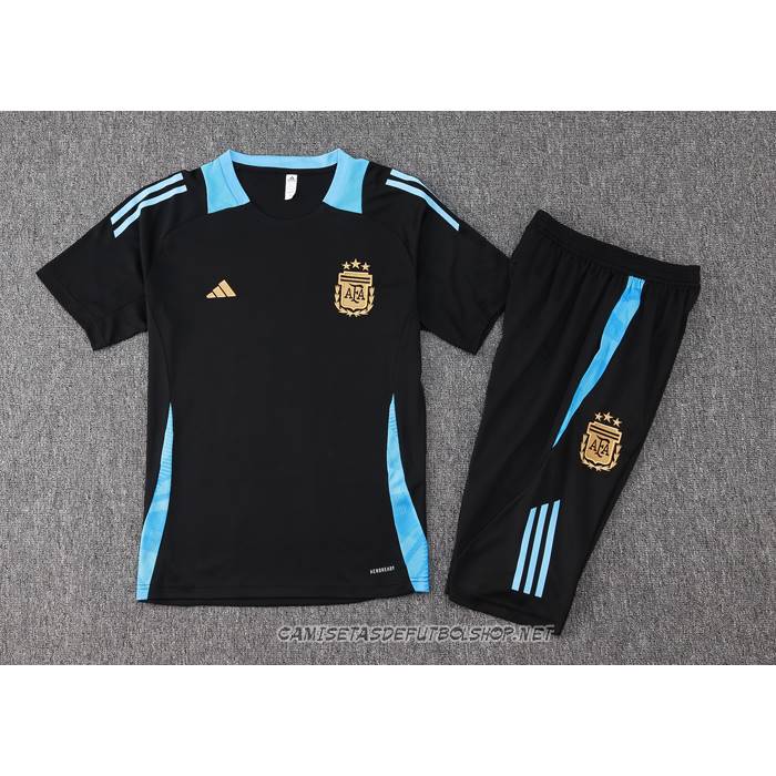 Chandal del Argentina 24-25 Manga Corta Negro - Pantalon Corto